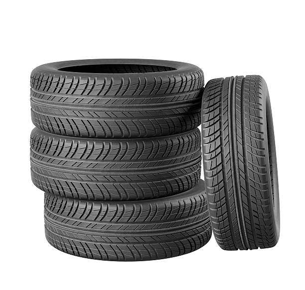 istock Car tires on white background. 542590560