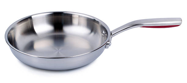 istock Steel frying pan isolated on white background 542591018