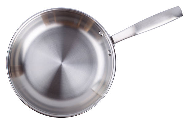 istock Steel frying pan isolated on white background 542591078