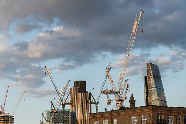 istock Modern Construction Cranes in City Of London 542591432