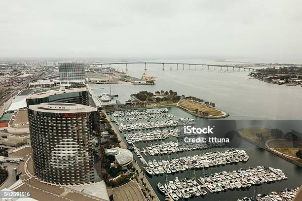 Aerial View Of The Downtown San Diego Stock Photo - Download Image Now - Above, Aerial View, Architecture