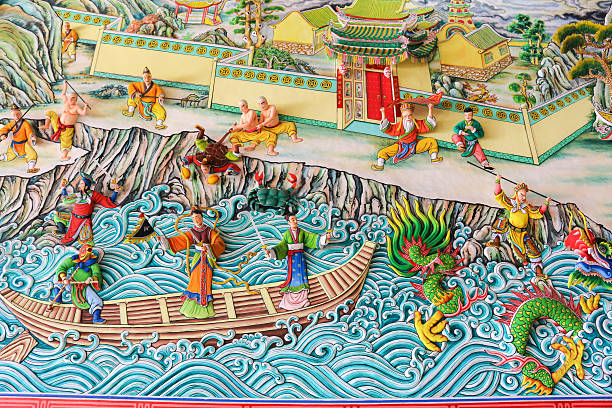istock Chinese sculpture on the wall 542594564