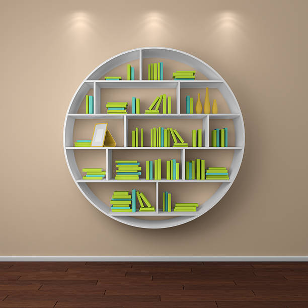 istock Bookshelves with books inside. 542682562