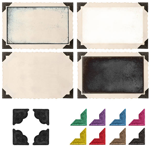 istock Retro photo frame with corner empty field for picture 542683870