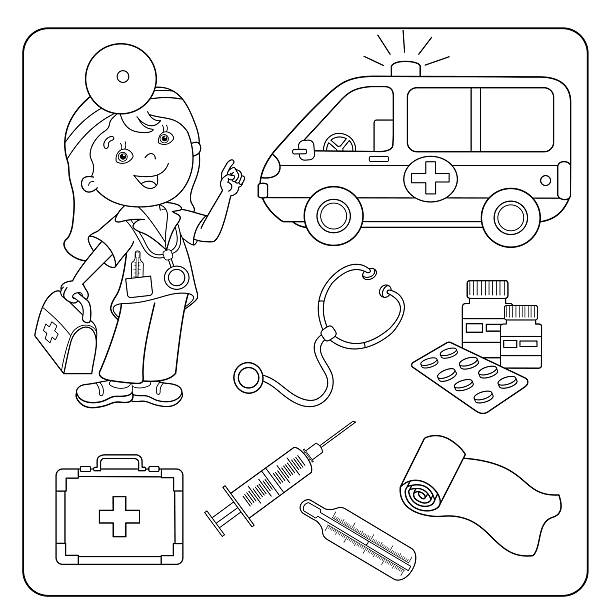 Kit Médico Para Crianças Ilustation Kawaii Ilustração Stock - Ilustração de  jogo, medicina: 178448327