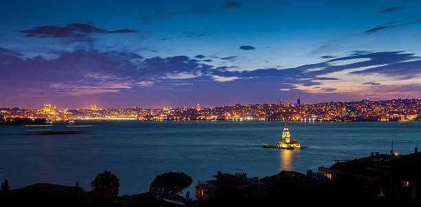 Istanbul Istanbul, bosphorus, night, maidens tower turkey photos stock pictures, royalty-free photos & images