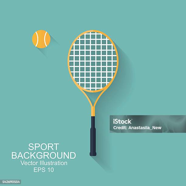 Tennis Racket Stock Illustration - Download Image Now - Tennis Racket, Yellow, Activity
