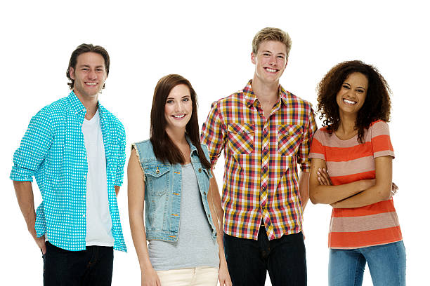 istock Four friends standing and looking at camera 542690898