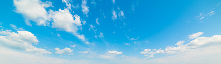 Clouds in a blue sky in summer.