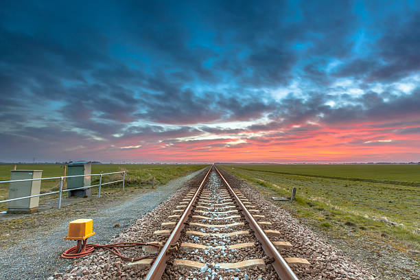 istock Eternal railroad perspective under fantastic sky 542692692