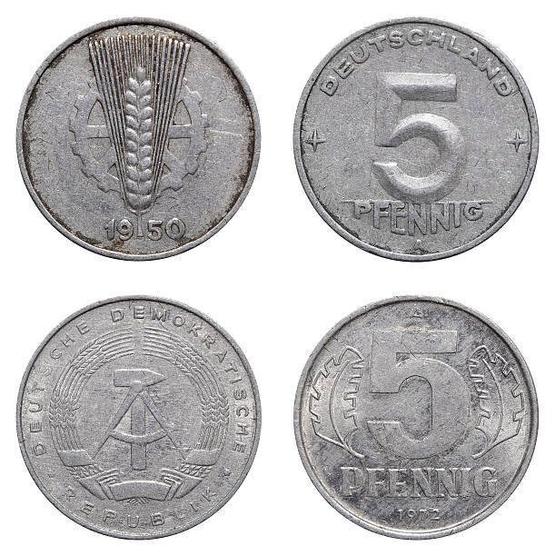 istock Five Pfennig coin of East German mark 542694138