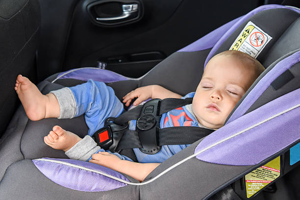 istock Little baby sitting in a car 542694674