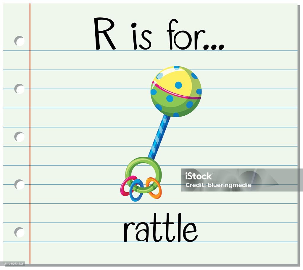 Letter R Visual Flash Card Flashcard Letter R Is For Rattle Stock Illustration - Download Image ...