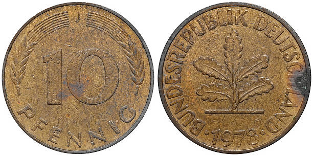 istock Ten Pfennig coin formerly used in Germany 542695494