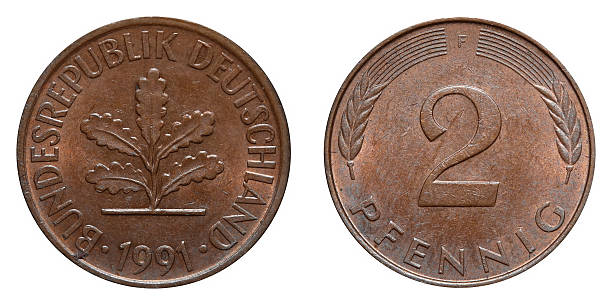 istock Two Pfennig coin formerly used in Germany 542695542