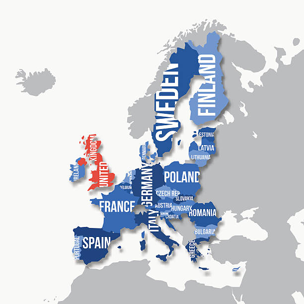wektor mapa unia europejska. brexit. - netherlands map cartography silhouette stock illustrations