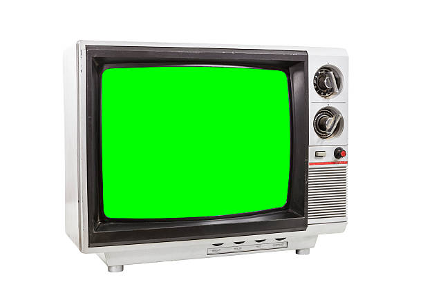 istock Old Vintage Television Isolated with Chroma Key Screen 542696632
