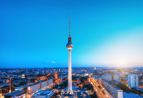 istock Berlin Skyline with TV tower at Alexanderplatz at dusk 542698420