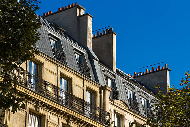 istock Old residential building front, Paris. 542699686