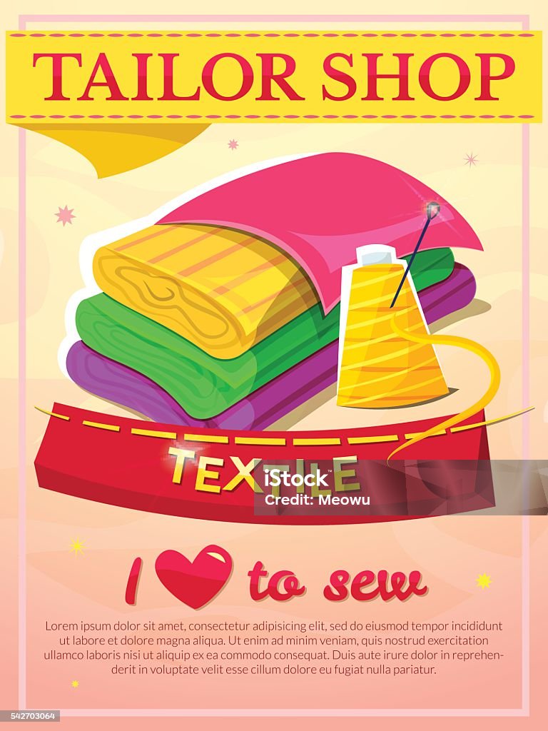 Promoting Textiles Poster Textile Industry Design Vector Illustaration Stock Illustration ...