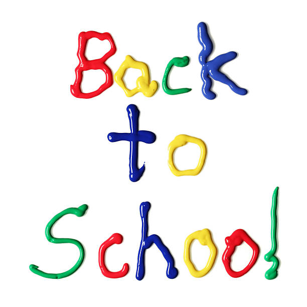 istock Back to school written in paint 542704238