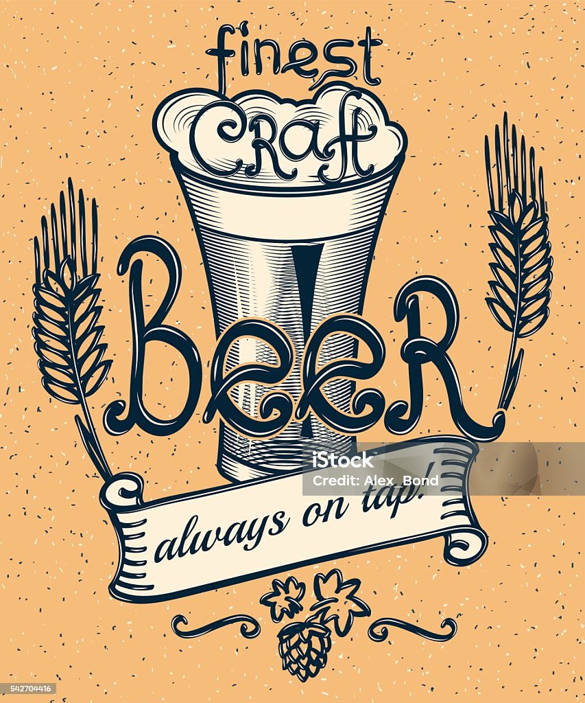 Cerveja artesanal de publicidade cartaz - Vetor de Arte royalty-free