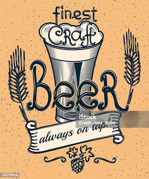 Vetores de Cerveja Artesanal De Publicidade Cartaz e mais imagens de Arte - Arte, Arte e Artesanato - Assunto, Bar