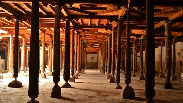 istock Wooden Pillars inside Djuma Mosque in Khiva 542707552