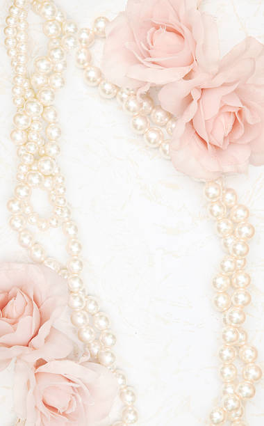 istock Feminine background with roses and pearls 542707852