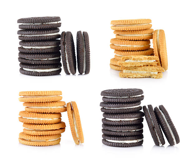 istock sandwich cookies with cream on white background 542709204