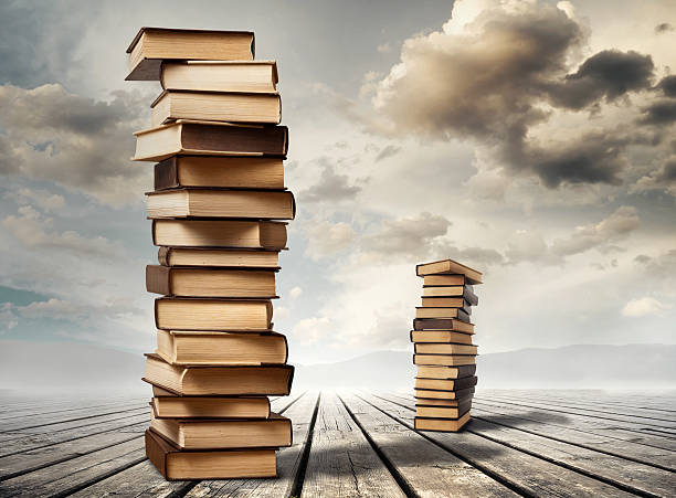 istock Stacks of books on tables 542710822