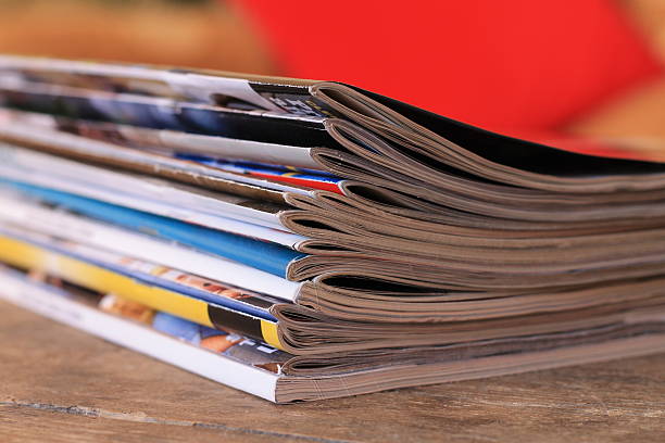 istock Magazines on the wooden table 542712802
