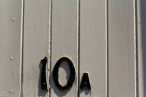 istock Number on an old white wooden door 542714200