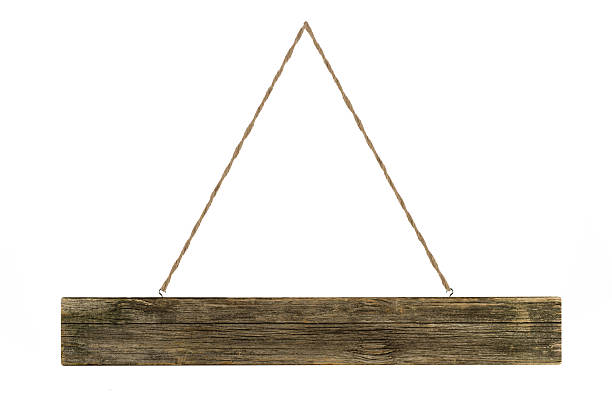 istock Wooden plank sign isolated on white background 542714334