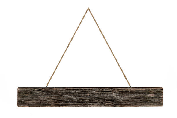 istock Wooden plank sign isolated on white background 542714368
