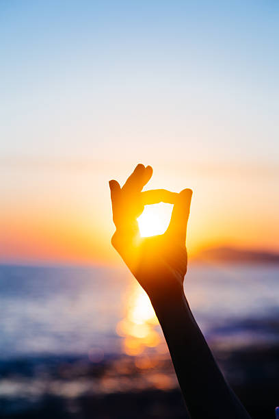 istock Ok hand sign silhouette at sunset 542716558