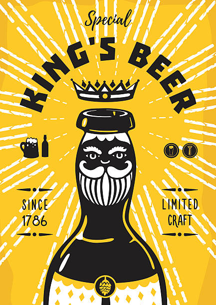 Craft beer. Retro styled illustration with a bottle.