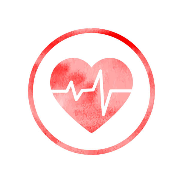 сердечного ритма медицинские значок - human heart red vector illustration and painting stock illustrations