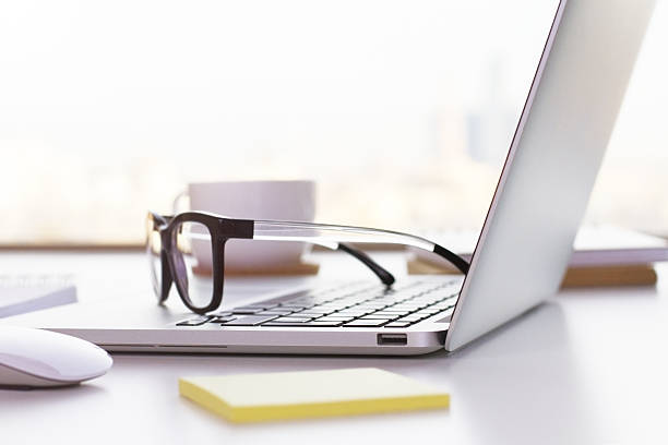 istock Glasses on laptop closeup 542723738