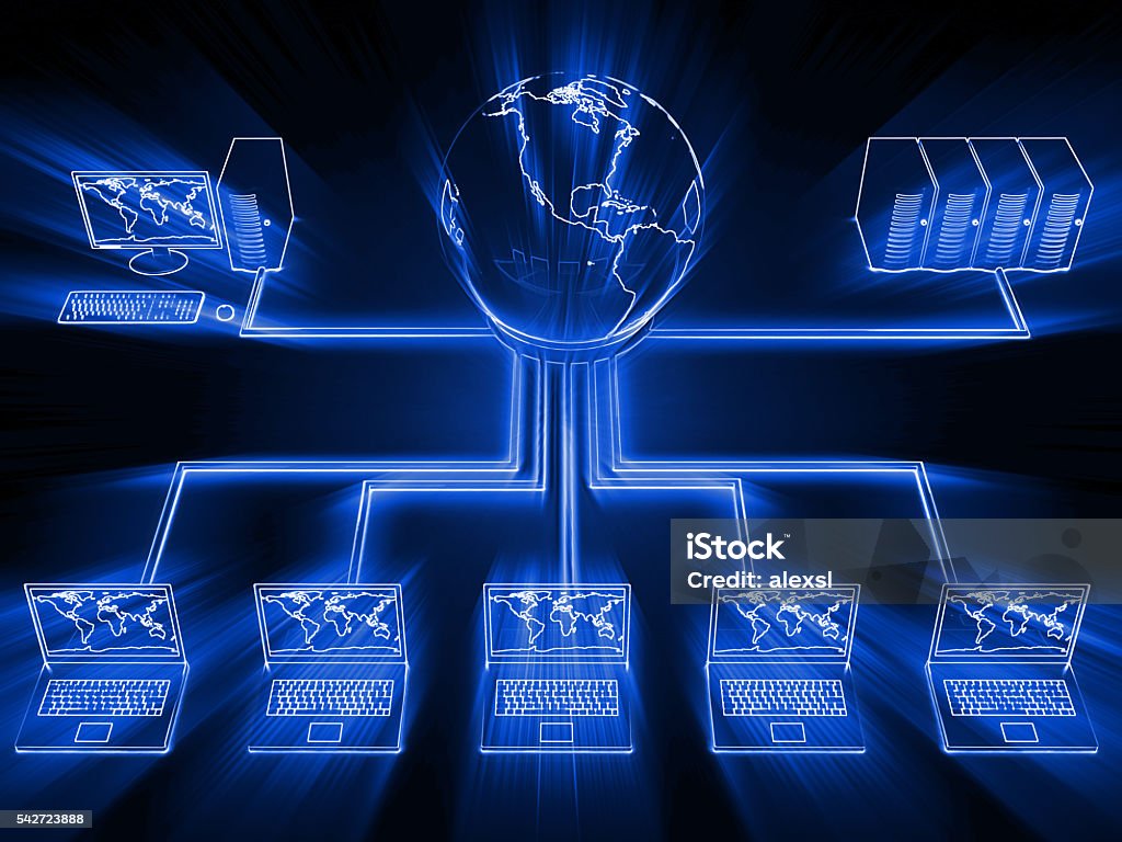 Computer Network Security Internet Server Cloud Computing Stock Photo ...
