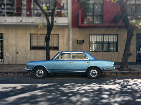 Old car parked in the street in Buenos Aires, Argentina