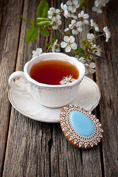 istock Easter composition with tea cup and homemade cookies 542724606