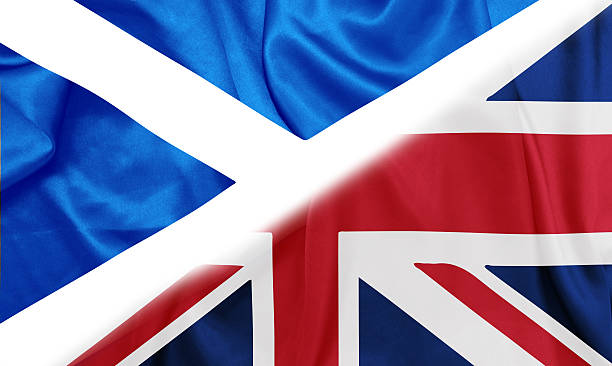 istock United Kingdom and Scotland flags combined 542725158
