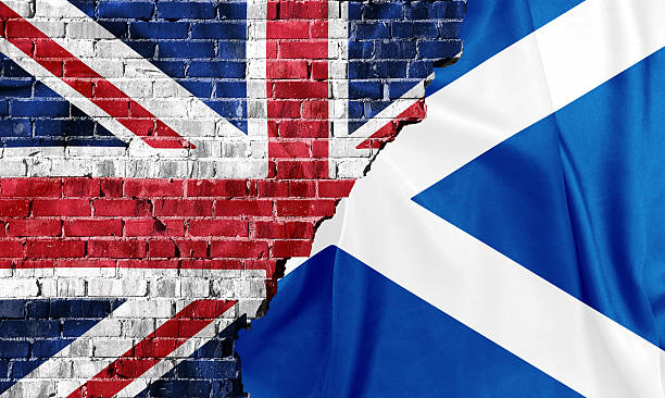 istock United Kingdom and Scotland flags combined 542725676