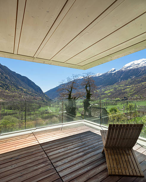 istock Terrace of a modern mountain house 542791038