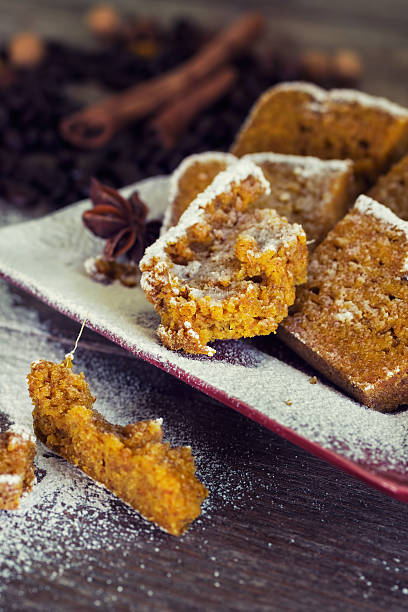 istock Homemade pumpkin - cinnamon bread with sugar powder 542793400