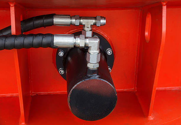 istock Detail of hydraulic bulldozer piston 542793874