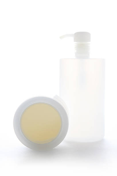 istock Cosmetic bottle and jar from above 542794396