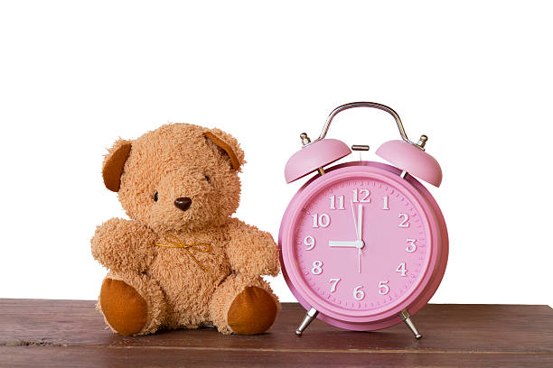 istock Watch Pink, and Cute teddy bear,isolated on white background. 542795802