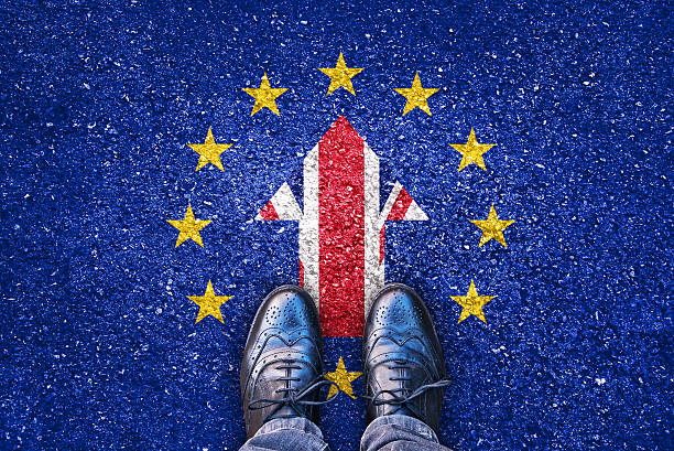 ブレグジット、英国と欧州連合の旗 - challenge outline choice business ストックフォトと画像